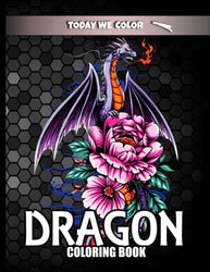 Midnight Dragon Coloring Book: Black Background Coloring Book For Adults With 49 Illustration Coloring Pages. Great Stress Relief Coloring Book For Adults And Teens