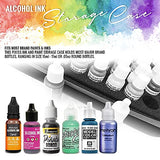 Alcohol Ink Storage Carrying Case, Paint Carry Case Organizer, Stores 30x 0.5-Ounce Bottles of Alcohol Inks, Stickles, Glossy Accents or Reinkers, Travel Case Hobby Paint Storage (Ink not Included)