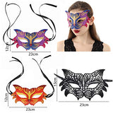 F-ber DIY Diamond Masks EVA Half Face Masks with Diamond Painting Tools, Masquerade Mask for Women Party Prom Ball Lace Eye Mask DIY Arts Crafts Gifts (Tiger A + B + C)