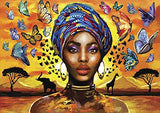 5D Diamond Painting Kits Full Drill African Beauty Painting by Diamonds Diamond Rhinestones Embroidery Cross Stitch Full Round Diamond Crystal Cross Stitch Kits for Adults 16X12 inches