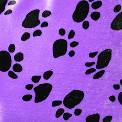 A Paw Purple Print Velboa Faux Fur Animal Short Pile Fabric – Sold By The Yard (FB)