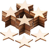 200 Pieces Star Shape Unfinished Wood Cutouts Blank Wooden Stars DIY Wood Star Pieces Ornaments for Handicrafts Projects Decor Supplies (1-1/4 Inch)