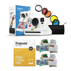 Polaroid Now+ Instant Film Camera (White) Bundle with Color Instant Film and Film Kit (3 Items)