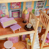 KidKraft KidKraft Grand View Mansion Wooden Dollhouse with EZ Kraft Assembly, Elevator, Garage, Attic Nursery and 34 Accessories ,Gift for Ages 3+