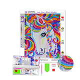DIY 5D Unicorn Diamond Painting Kits for Adults, Round Full Drill Diamond Painting Art Perfect for Relaxation and Home Christmas Wall Decor 20X25cm