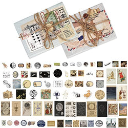 120 Pieces Vintage Scrapbook Washi Stickers and Sulfuric Paper Supplies for Journaling DIY Art Craft Notebook Album Gift Packing Diary（Astronomy Celestial）