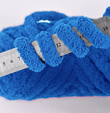 Chenille Chunky Yarn Arm Knitting Thick Bulky DIY for Knit Blanket Cushion Bed Sofa Home Decor (Denim Blue,250g/0.55 lb)