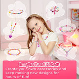 Bead for Jewelry Making Kit, Kids DIY Bead Bracelets Making Kit, Art and Craft Kits DIY Bracelets Necklace Hairband and Rings Toy for Age 6 7 8 9 10+ Year Old Girl Birthday Christmas Gifts