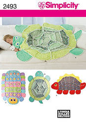 Simplicity Children's Caterpillar, Turtle, and Dinosaur Rag Quilt Sewing Patterns, One Size