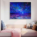 Round Full Drill Landscape Diamond Art Painting Crafts by Number DIY 5D Diamond Painting for Adults and Kids for Home Wall Decoration, 15.7 x 11.8 Inches, Starry Night Sky