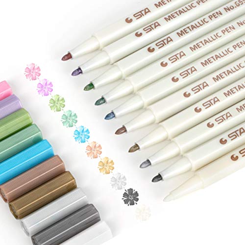 JR.WHITE Metallic Paint Markers, 10 Colors, Acid-Free, Smooth Writing,  Ideal for Arts & Crafts, Scrapbooking, DIY Projects, Glass, Wood, Card  Making Guarantee - Yahoo Shopping