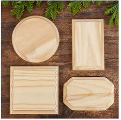 Unfinished Wood Beveled Plaque Assortment - Blank Wood Signs in Assorted Shapes by Factory Direct Craft