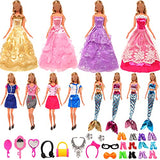Miunana Lot 62 Items Doll Clothes and Accessories for 12 inch Girl Dolls Includes 4 Doll Dress 4 Large Skits 4 Mermaid Dress 10 Doll Shoes 40 Doll Accessories (Random Style)
