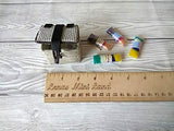 Miniature Craft Box With Wool Sets. Dollhouse Accessories Handmade Storage Props