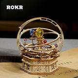 ROKR 3D Wooden Puzzle Orrery Music Box - Mechanical DIY Solar System Kit Musical Hands-on Activity Toys Gifts for Teens Man/Woman Family