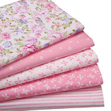 5pcs/lot 15.7"x19.7" Pink 100% Cotton Fabric For Sewing Quilting Patchwork Tissue