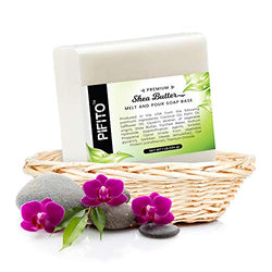 Pifito Premium Shea Butter Melt and Pour Soap Base (2 lb) - 100% Natural Glycerin Soap Base - Luxurious Soap Making Supplies