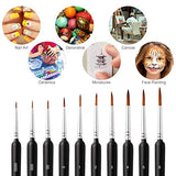 10Pcs Miniature Paint Brushes, Detail Fine Tip Paint Brushes Set with Ergonomic Handle - Suitable for Acrylic Painting, Oil, Watercoloring, Face, Nail, Scale Model Painting, Line Drawing