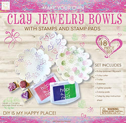 Hapinest DIY Clay Jewelry Dish with Stamps Arts and Crafts Kit Gifts for Girls Kids Ages 8 9 10 11 12 Years Old