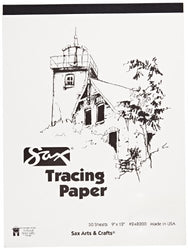Sax Tracing Paper Pad - 9 x 12 inches - 50 Sheets per Pad, 25lbs - White - 248200