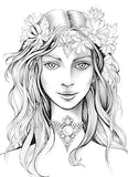 Flowers & Gems: Greyscale Adult Coloring Book, spiral bound coloring book,single sided coloring book, women coloring book for adults