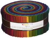 Robert Kaufman Fabrics RU-232-41 Kona Cotton Solids New Dark Roll Up 41 2.5-inch Strips Jelly Roll