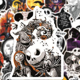 Halloween Theme Stickers Pack for Water Bottle,Waterproof Vinyl Stickers Perfect for Hydro Flask Laptop Phone Car Skateboard Travel Case Bicycle （50 Pcs） The Nightmare Before Christmas