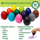 Crayola Palm Grasp Crayons, Egg Crayons, Gift for Toddlers, 12 Count