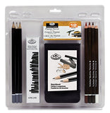 ROYAL BRUSH RART-2107 Clamshell Art Sets-Pastel Pencil W/Sketchbook 12Pc