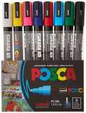 POSCA 8-Color Paint Marker Set, PC-5M Medium & Pacon UCreate Poly Cover Sketch Book, Heavyweight, 12" x 9", 75 Sheets