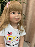 Zero Pam 39 inch Reborn Toddler Dolls Standing Girls Blonde Hair Realistic Baby Dolls Vinyl Full Body Reborn Dolls Can Stand