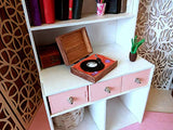 Miniature Record Player + Vinyl Record. 1:6 scale Dollhouse Furniture Gramophone
