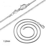 20 PCS Silver Plated Snake Chain with Lobster Clasps for DIY Jewelry Making and Necklace Chain