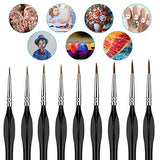 Detail Paint Brush Set, Fine Miniature Brushes, Detailing Painting Brush for Acrylic, Watercolor, Oil, Face, Nails, Line Drawing, 9PCS (Black)