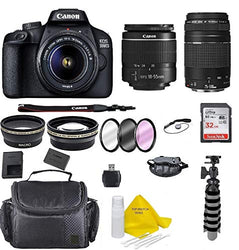 Canon EOS 3000D/Rebel T100/ EOS 4000D Kit with EF-S 18-55mm f/3.5-5.6 III Lens + Canon EF-S 75-300 Lens + Accessory Bundle +TopKnotch Deals Cloth