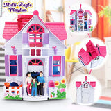 Liberty Imports My Sweet Home Fold and Go Pretend Play Mini Dollhouse with Furniture and Accessories
