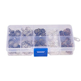 Pandahall 1 Box (about 525pcs) 9x4mm Mixed Color Iron Flower Bead Caps, 10g/compartment