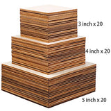 Ruisita 60 Pieces Unfinished Square Wood Pieces 3 Size Blank Wood Slices