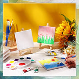 100 Pack Mini Canvas Mini Stretched Canvas with Wooden Easels 4 x 4 in Mini Canvas for Painting Mini Canvas and Easel Art Canvas Painting Kit for Kids Teenagers Acrylic Pouring Oil Paint Water Color