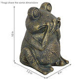 Sunnydaze 3 Wise Frogs Statues - Hear No Evil, See No Evil, Speak No Evil - Garden Decor - Artistic Polystone Sculpture - Indoor/Outdoor Figurine - 10-Inch