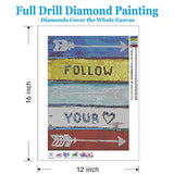 Offito Diamond Painting Kits for Adults Kids Beginners, Follow Your Heart Full Drill DIY 5D Diamond Painting by Numbers, Rhinestone Diamond Art Kits Perfect for Home Wall Decor and Gift (12x16 inch）