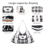 Handbag Hobo Women Handbag Roomy Multiple Pockets Street ladies' Shoulder Bag Fashion PU Tote Satchel Bag for Women (BB AK812-5G#1894#87#White/White)