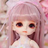 W&Y 1/8 BJD Doll Matte Face and Ball Jointed Body Dolls, 6 Inch 16cm Customized Dolls Can Changed Makeup and Dress DIY Toys, Best Gift for Girls