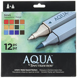 Aqua by Spectrum Noir Artist's Water-Based Markers Nature 12-Color Set