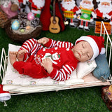 JIZHI Christmas Outfit Realistic Newborn Baby Dolls 17 Inch Reborn Baby Dolls Full Vinyl Body Real Life Baby Doll with Feeding kit and Toy Accessories for Kids to Act Mom & Collection
