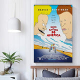 QINXIANG Beavis and Butthead Do America Lot 1996 Poster Canvas Wall Art Print Classic Movies Posters for Room Walls Aesthetic Living Office Decor Picture 16x24inch(40x60cm)