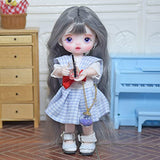 SISON BENNE 16cm BJD Doll 1/8 1/12 Mini SD Dolls Ball Jointed Doll DIY Toys with Full Set Clothes Shoes Wig Makeup,Best Gift for Girls (4#)