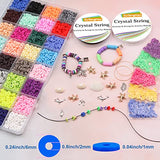 EuTengHao Flat Clay Beads Kit,Round Polymer Clay Spacer Beads,Ceramic Beads,32 Colors African Disc Beads for Bracelets Necklace Earring Jewelry Making with Pendant and Jewelry Findings (8632Pcs)