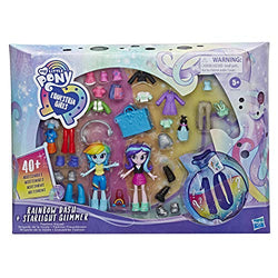 My Little Pony Equestria Girls Fashion Squad Rainbow Dash and Starlight Glimmer Mini Doll Set Toy with Over 40 Fashion Accessories