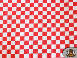 Polycotton Printed CHECKERED RED WHITE Fabric By the Yard